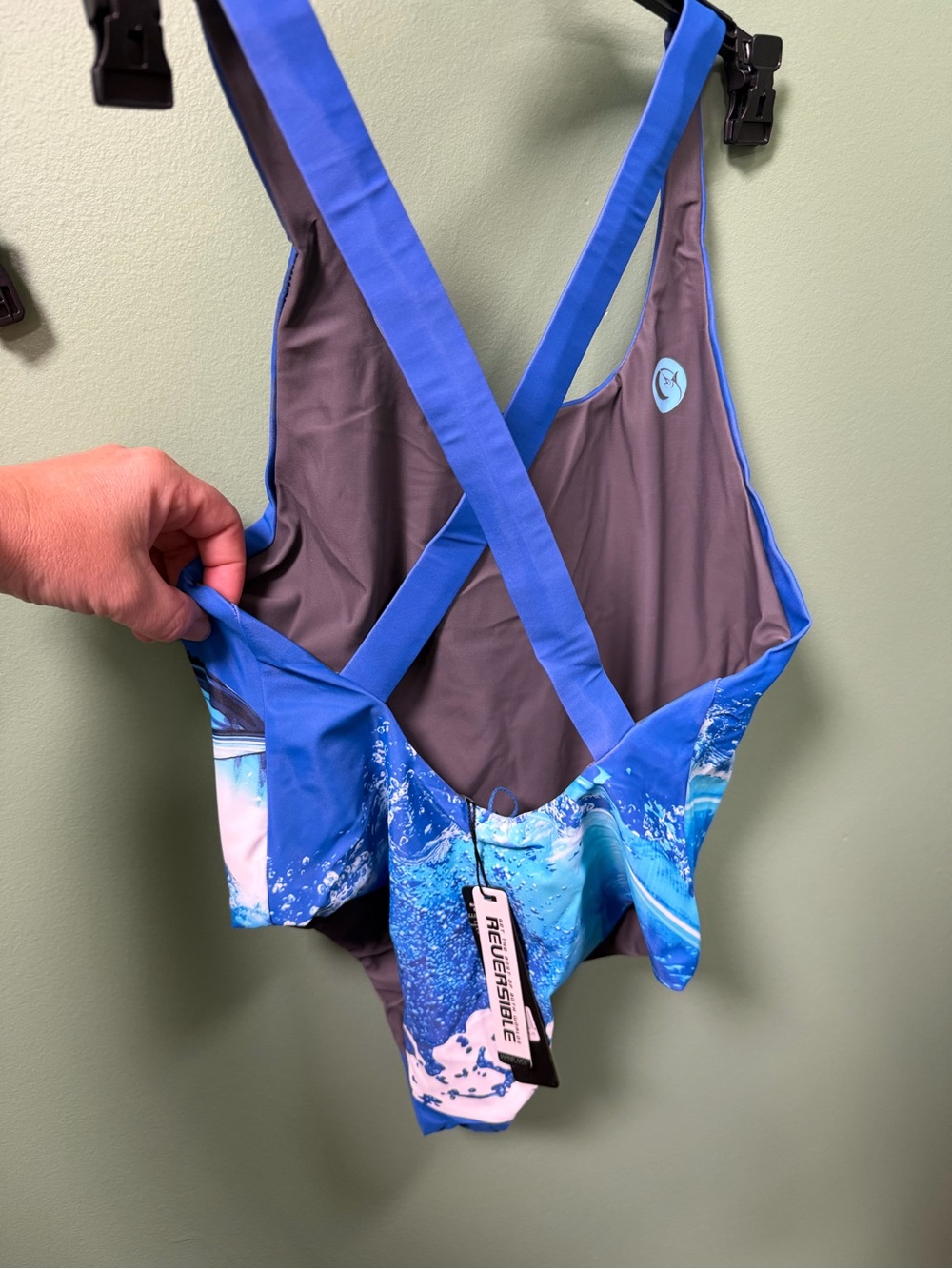 Blue Marlin Graphic Reversible One-Piece Swimsuit NWT - Picture 4 of 8